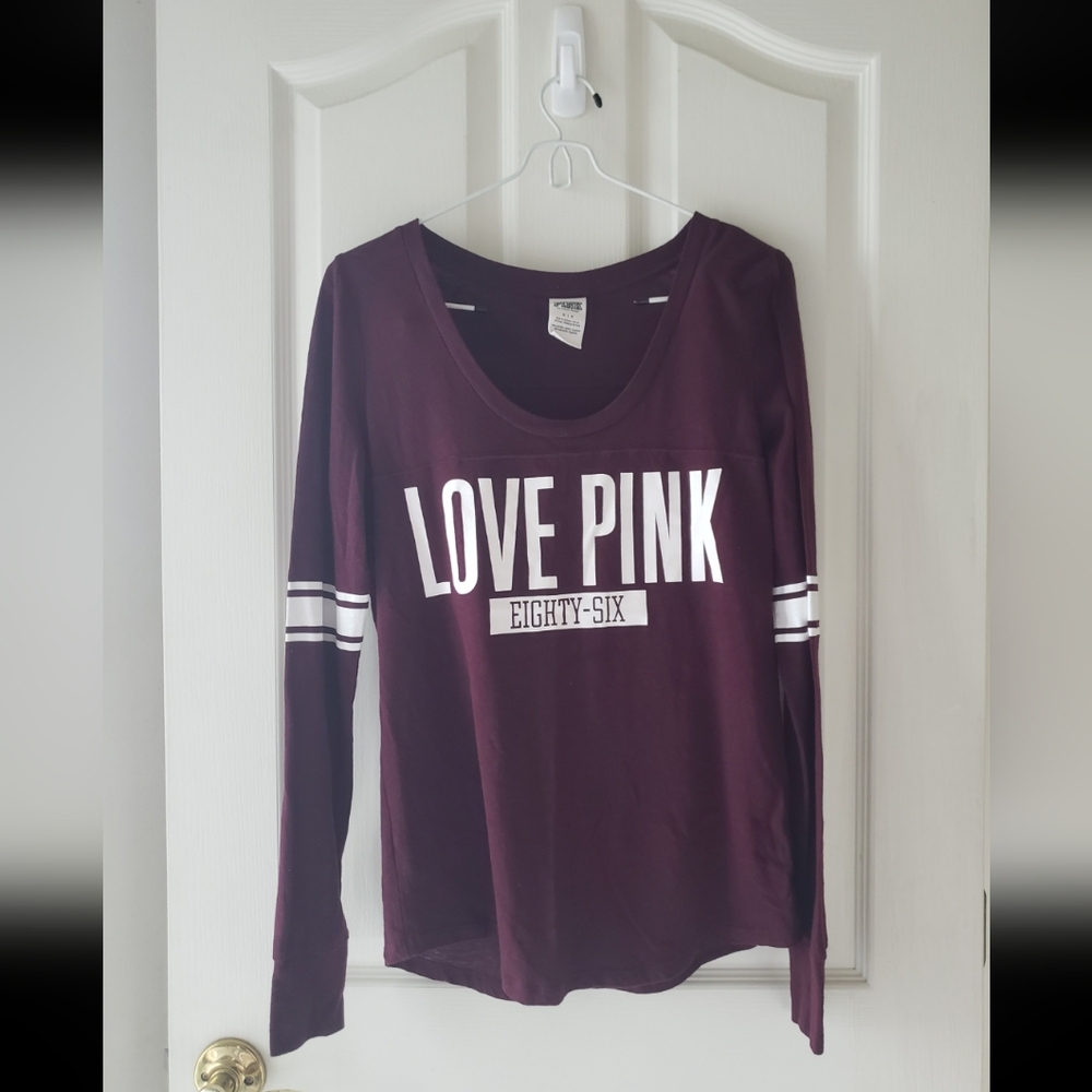 Maroon Pink Victoria Secret long sleeve tshirt